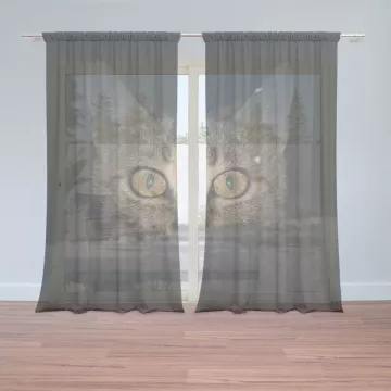 Záclony Kočka: 2 ks - 150x250 cm - Sablio