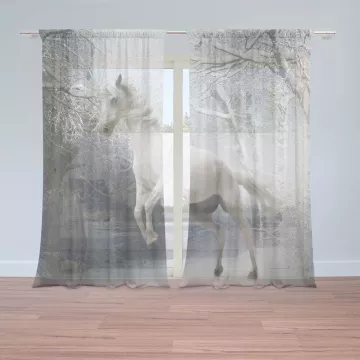 Záclony Bílý kůň: 2 ks - 150x250 cm - Sablio