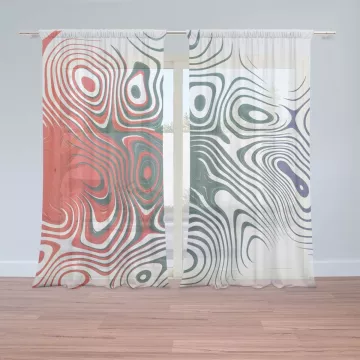 Záclony Dvoubarevná abstrakce: 2 ks - 150x250 cm - Sablio