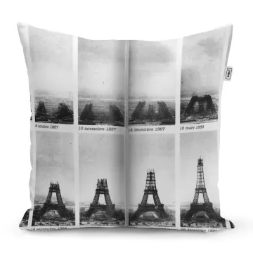 Dekorační polštář Eiffelova věž stavba - Sablio