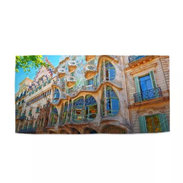 Ručník s potiskem Barcelona Gaudi Casa Batllo 2 - Sablio