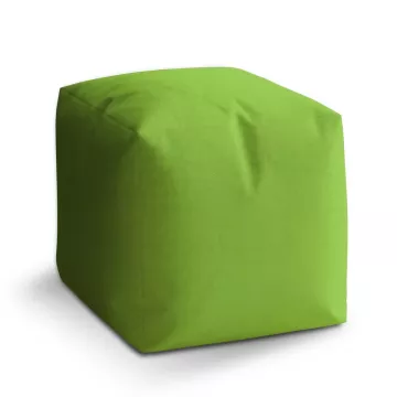 Taburet Kostka Jablečná zelená: 40x40x40 cm - Sablio