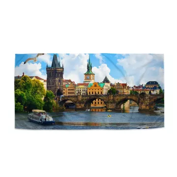 Ručník s potiskem Praha Karlův most 2 - Sablio