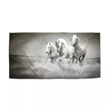 Ručník s potiskem Bílí koně - Sablio