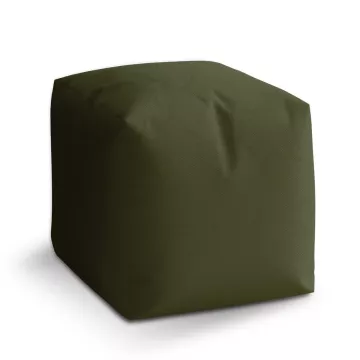 Taburet Kostka Olivově zelená: 40x40x40 cm - Sablio
