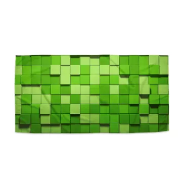 Ručník s potiskem Green Blocks 3D - Sablio