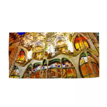 Ručník s potiskem Barcelona Gaudi Casa Batllo 1 - Sablio